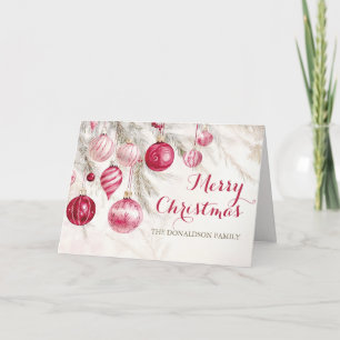 Rosa White Vintage Ornaments jul Helgkort