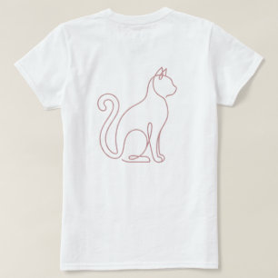 Rosa Wifey Minimalistisk Katt Vit T-Shirt