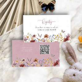 Rosa WildblomBaby Shower Tilläggskort