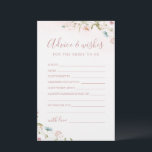 Rosa Wildblomma bröllop råd & önskemål kort<br><div class="desc">De här råden och önskemål-korten är söta keepsakes för bruden och paret, har en elegant av ömtålig vildblomma och ett modernt skript för snyggt, pastellpaletter av mjuk rosa, benvit, beige, dammig blå och botaniskt grönt, enkelt och romantiskt. underbar för rustik land party, modern boho möhippa, botaniskt trädgårdbröllop i party i...</div>