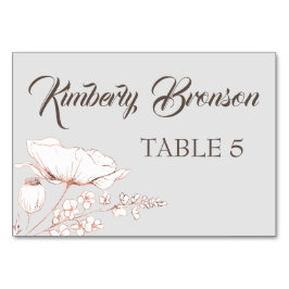 Rosa Wildblomma Individuellt Guest Namn Bord-kort Bordsnummer