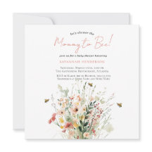 Rosa Wildblomma Mamma till Bee Baby Shower