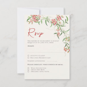 Rosa Wildblomma Ro Vår Garland Bröllop OSA Kort