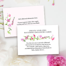 Rosa Wildblomma Skapar ditt eget tomrum Tilläggskort