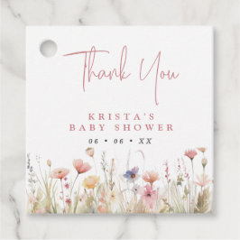 Rosa WildblommBaby Shower Tack Gåvor Etiketter