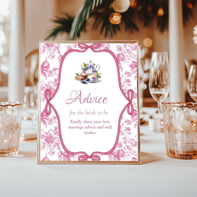 Rosa Wildblomme Tea möhippa Advices-tecken Poster (Skapare uppladdad)