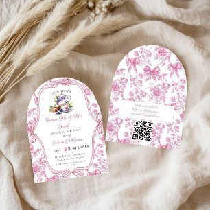 Rosa Wildblomme Tea Party par Shower Inbjudningar