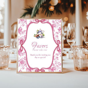 Rosa Wildblommes tea-möhippans favorittecken Poster