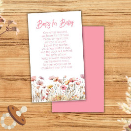 Rosa WildblommGirl Baby Shower Bokar för Baby Tilläggskort