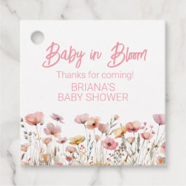 Rosa WildblommGirl Baby Shower Gåvor Etiketter