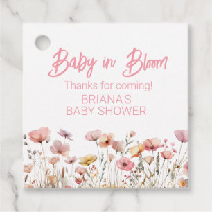 Rosa WildblommGirl Baby Shower Gåvor Etiketter