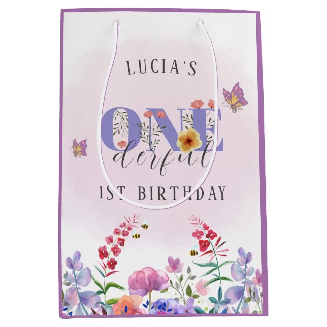 Rosa Wildblommor, brödfjäril och bin (Framsidan)