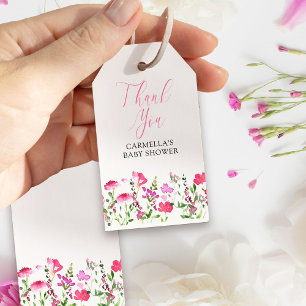Rosa WildblommPersonlig Tack Gift Märkres Presentetikett