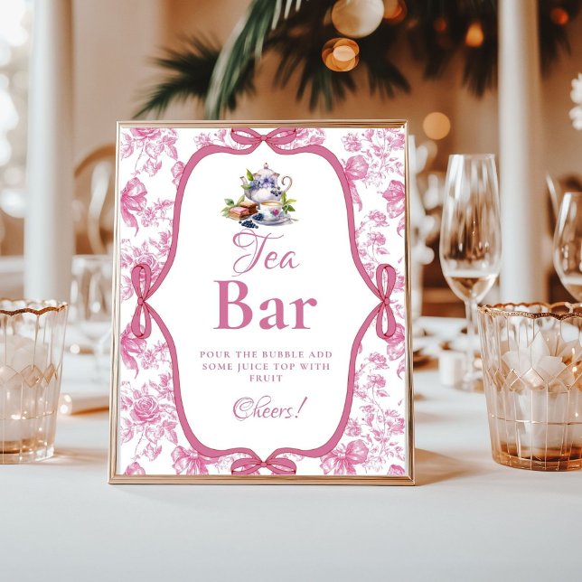 Rosa WildblommTea Party Mimosa Pub Sign Poster (Skapare uppladdad)