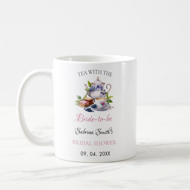 Rosa WildblommTea Party Möhippa party Kaffemugg (Vänster)