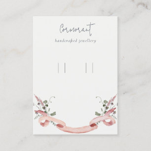 Rosa Wildblomribbon Loop Ring Holder Visitkort