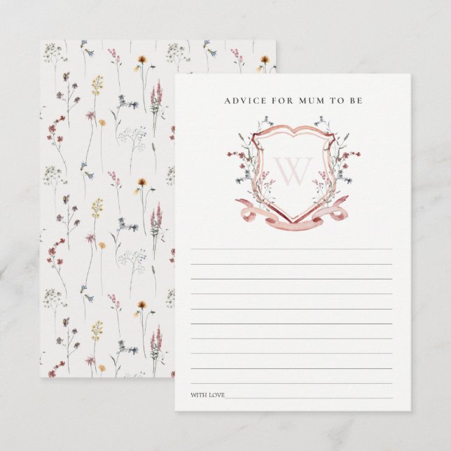 Rosa Wildbloms Vapensköld Advice for Morsa Baby Sh Tilläggskort (Fram/baksida)