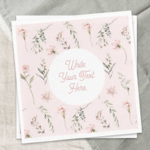 Rosa Wildblomsage Grönt Greenery Watercolor