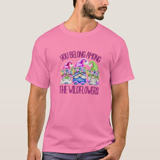 Rosa Wildblomsoffert för Hippies Blommigt Flower G T Shirt (Framsida)