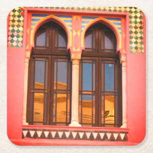 Rosa Windows Photo Anpassningsbar Underlägg Papper Kvadrat