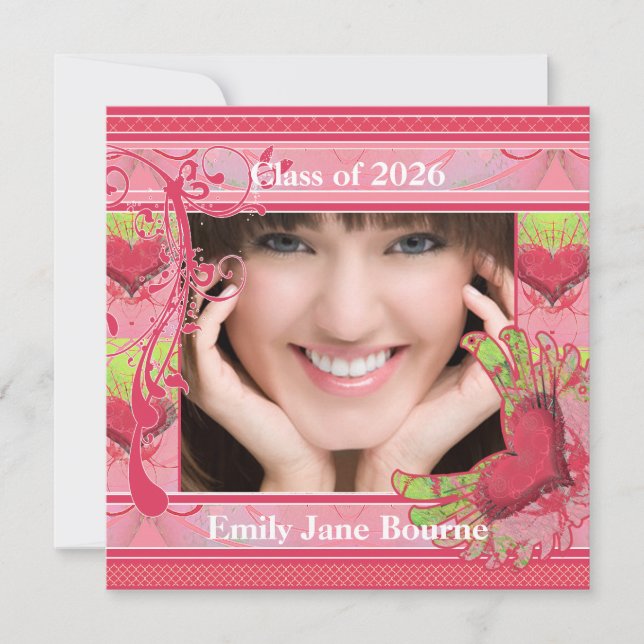 Rosa Winged Heart Studenten Bild, klass 2012 Meddelande (Framsida)