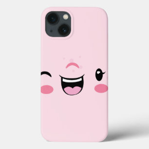 Rosa Winking Kawaii Ansikte iPad Case