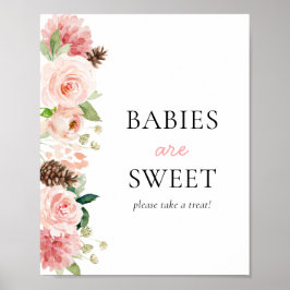 Rosa Winter Baby Shower Spädbarn är Sweet Poster