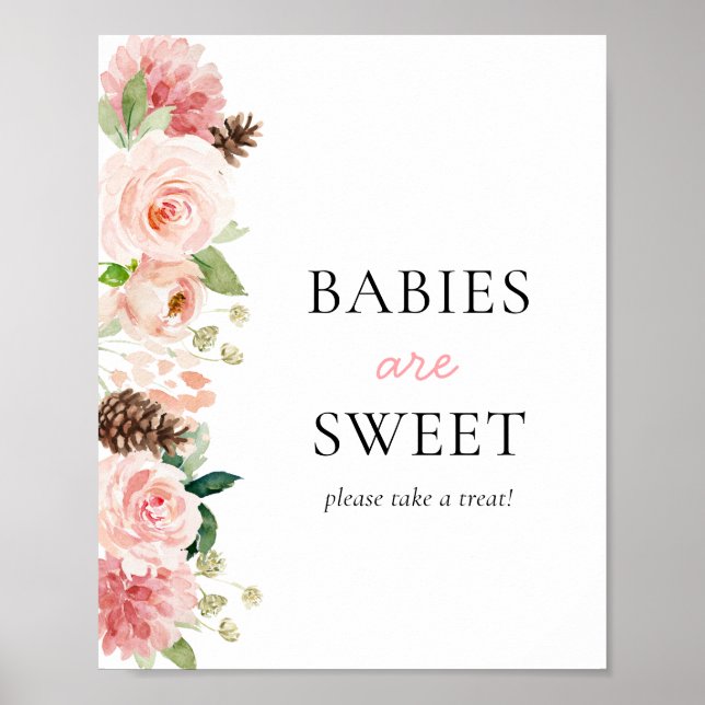 Rosa Winter Baby Shower Spädbarn är Sweet Poster (Framsidan)