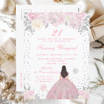 Rosa Winter Brunette Hair Princess Födelsedagsfest Vykort<br><div class="desc">Den här eleganten och den glamorösa vinterfödelsedagsinbjudan har en vacker prinsessa med brunetthår och rättvis hud i en rosa boll-grav. Texten kombinerar handskript och modernt sans serif typsnitt för ett klassligt och sofistikerat utseende. Blommigten,  snöflingor och silver-konetti skapar perfekten blandning av rustik och chic. Grafik efter www.etsy.com/uk/shop/SunflowerDayLove</div>