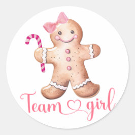 Rosa Winter Cookie Team Girl-stävlare Runt Klistermärke