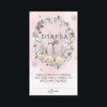 Rosa Winter Fox Girl Baby Shower diaper raffle Tilläggskort<br><div class="desc">Rosa Winter Fox Girl Baby Shower diaper raffle</div>