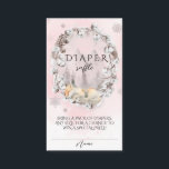 Rosa Winter Fox Girl Baby Shower diaper raffle Tilläggskort<br><div class="desc">Rosa Winter Fox Girl Baby Shower diaper raffle</div>