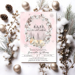 Rosa Winter Fox kall utanför Baby Shower Inbjudningar<br><div class="desc">Baby är kallet utanför rosa snöflingor Winter Wood Baby Shower</div>