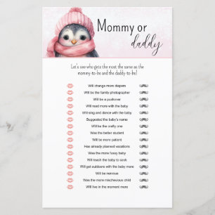 Rosa Winter Girl Baby Shower Mamma eller pappa Gam