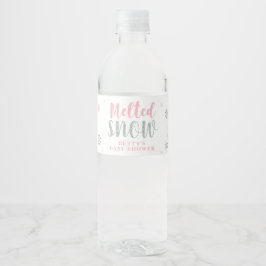 Rosa Winter Girl Baby Shower Vattenflaska Label Vattenflaskor Etikett
