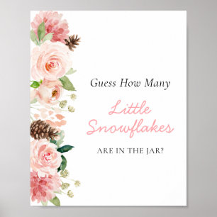 Rosa Winter gissar hur många små Snöflingor Poster