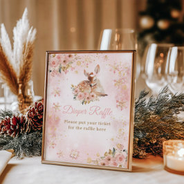 Rosa Winter-Hjorten - en liten babystölder Poster