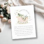 Rosa Winter Sleigh Bokar for Baby Shower Tilläggskort<br><div class="desc">Sleigh Winter Baby är Kallet utanför Theme Collection. - Det är en söt pastellfärgad Illustration of rosa guld sleigh fylld med julklapp gräs träd, gåvor och vinterbär med klassy guld star ram och snöfall i bakgrunden. Perfekt för dina små vinterfödelsedagsfester. Det är mycket enkelt att anpassa, med dina personuppgifter. Om...</div>