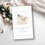 Rosa Winter Sleigh Diaper Raffle Baby Shower Tilläggskort<br><div class="desc">Sleigh Winter Baby är Kallet utanför Theme Collection. - Det är en söt pastellfärgad Illustration of rosa guld sleigh fylld med julklapp gräs träd, gåvor och vinterbär med klassy guld star ram och snöfall i bakgrunden. Perfekt för dina små vinterfödelsedagsfester. Det är mycket enkelt att anpassa, med dina personuppgifter. Om...</div>