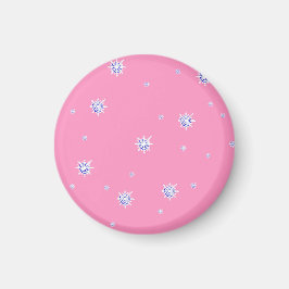 Rosa Winter Snöflingor Magnet