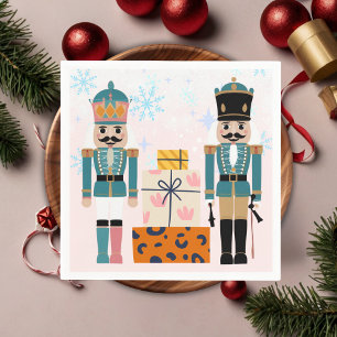 Rosa Winter Snöflingor Nutcracker Baby Shower Pappersservett