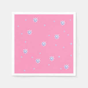 Rosa Winter Snöflingor Pappersservett