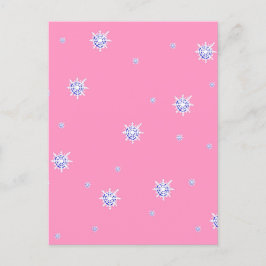 Rosa Winter Snöflingor Vykort