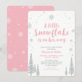 Rosa Winter Wonderland, Baby Shower Inbjudningar