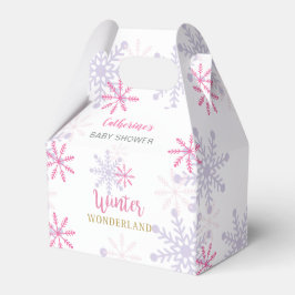 Rosa Winter Wonderland Baby Shower Snöflingor Girl Presentaskar