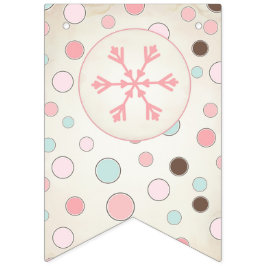 Rosa Winter Wonderland Girl Birthday Banner Vimplar