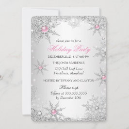 Rosa Winter Wonderland Julfest 4a Inbjudningar