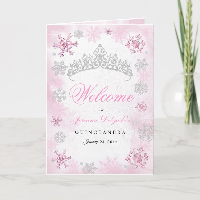 Rosa Winter Wonderland Quinceanera Program (Framsida)