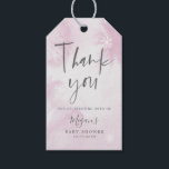 Rosa Winter Wonderland Watercolor Baby Shower Presentetikett<br><div class="desc">Elegant babyduschfavärde-tagg med illustration av ett vitt glödande snöflingor på en rosa vattenfärgsbakgrund.</div>