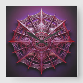 Rosa Wireframe Mandelbrot Fyrkantig Klocka